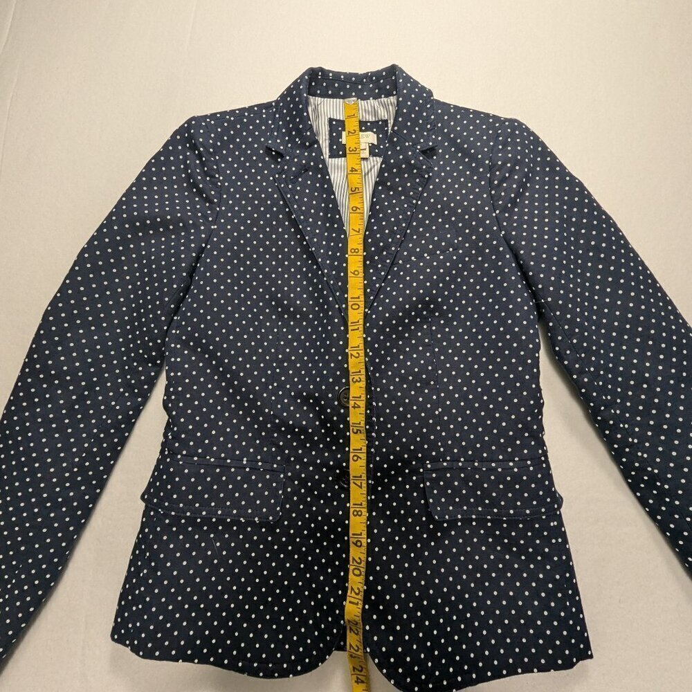 J. Crew  Blazer Polka Dot Navy Blue size 00 - Picture 6 of 14